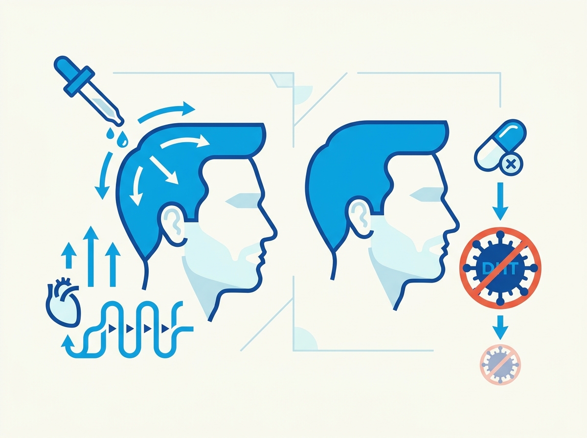 Infographie : Traitement calvitie homme : Minoxidil, Finastéride, solutions