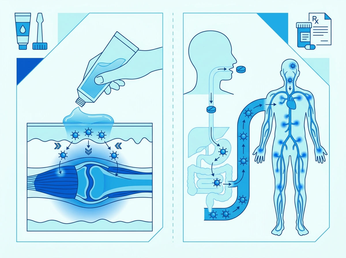 Infographie : Diclofénac en ligne : Gel topique ou comprimé oral ?