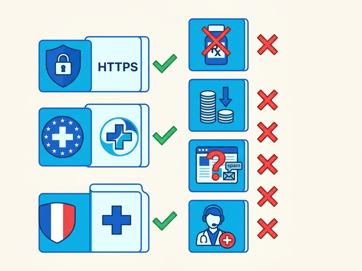 Infographie : Faux site de pharmacie : 5 signaux pour les reconnaître