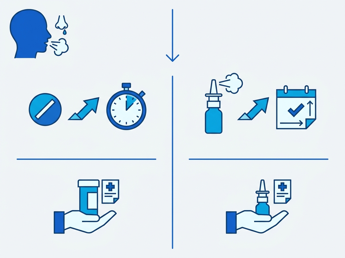 Infographie : Rhinite allergique : quel traitement choisir ? Antihistaminiques ou corticoïdes
